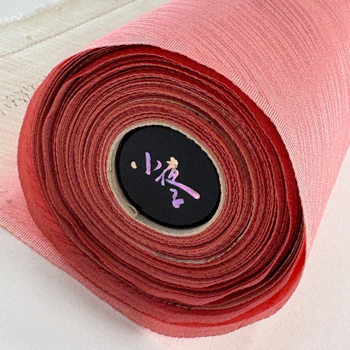  反物 秀品 小紋 草花 蝶 ラメ彩 金銀彩 ピンク 正絹 小紋 着物反物