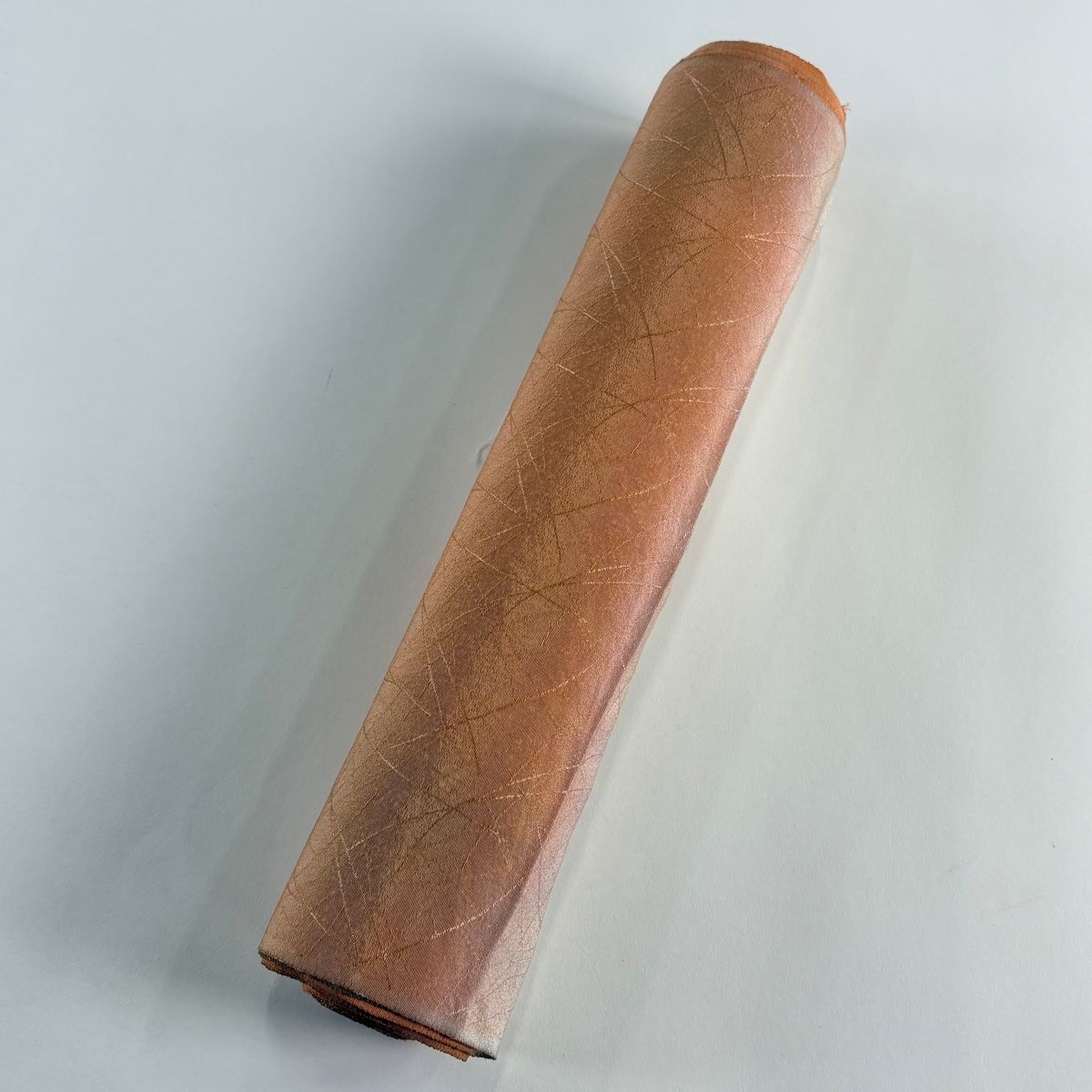  反物 秀品 小紋 地紋 ぼかし柄 薄オレンジ 正絹 小紋 着物反物