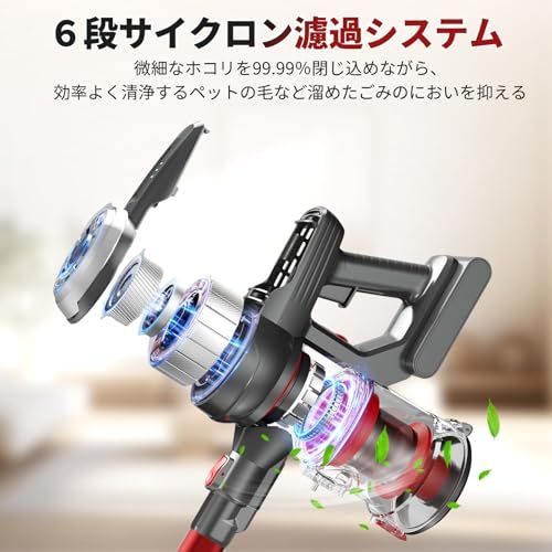  Hearten 掃除機 コードレス 超軽量自走式設計 グリーンLEDライト搭載 コードレス掃除機 50000 PA 強力吸引 2段吸引力モード 低騒音 スティッククリーナー 50分連続稼働 着脱式バッテリー付き ハンディクリーナー 伸縮パイプ 3 fe 0 f 7 a 6 箸 その他 キッチン 食器