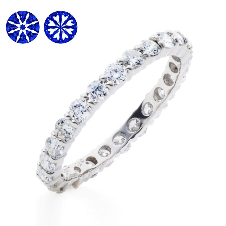 11号 プラチナ H-C ダイヤモンド 1 ct エタニティ リング 指輪