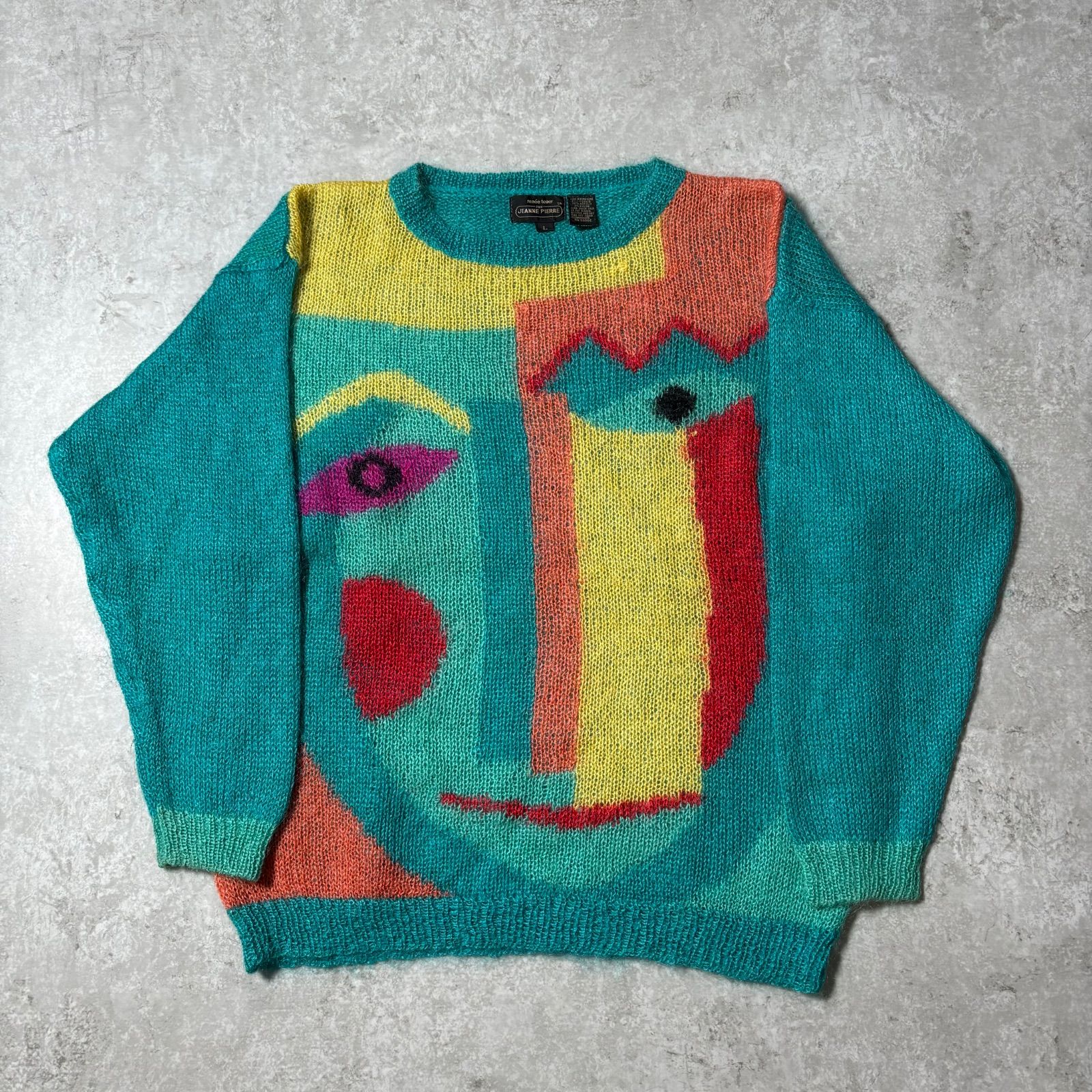 1980 s Picasso Face mohair Knit