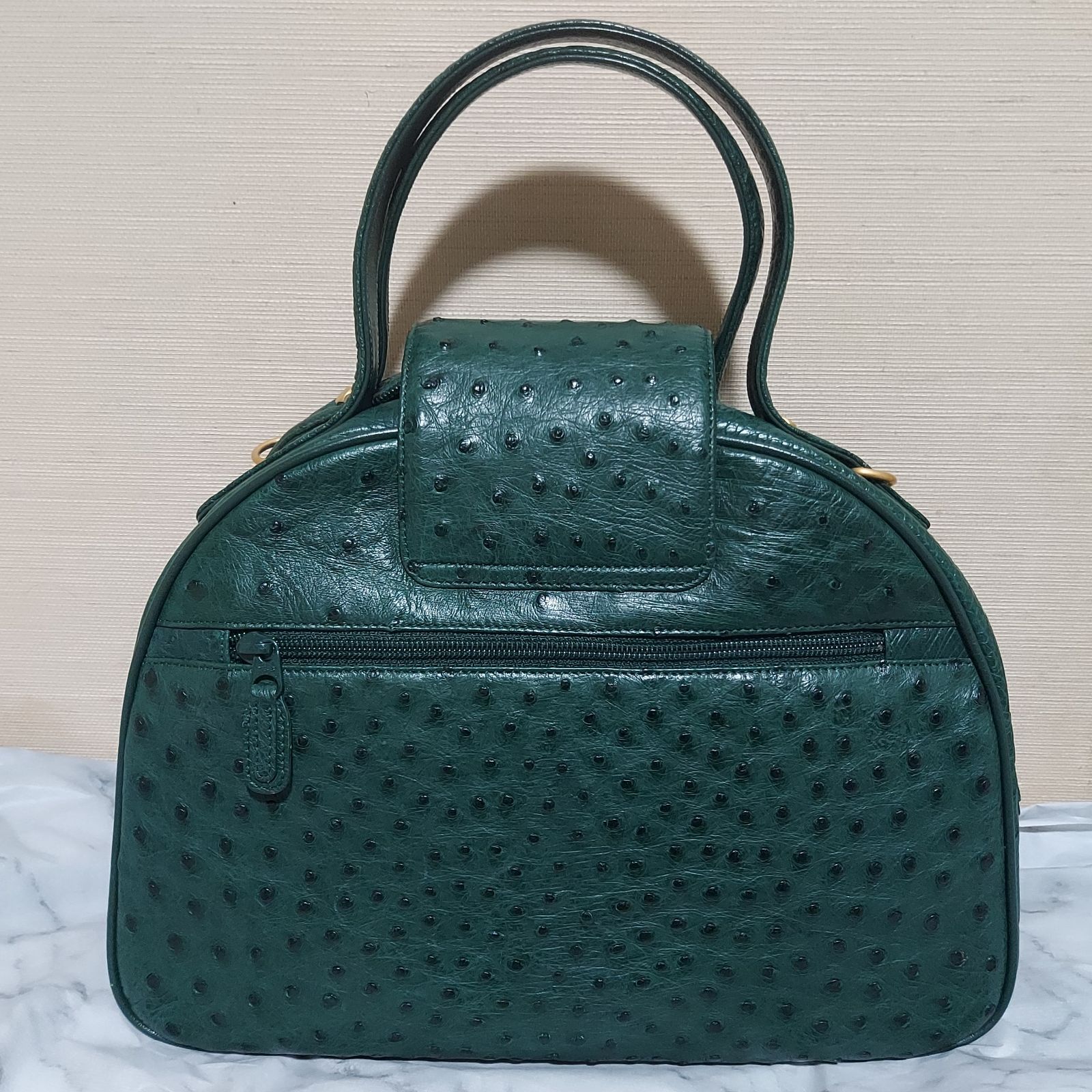オーストリッチ OSTRICH レザー 2WAY ハンドバック 鞄 キプロス