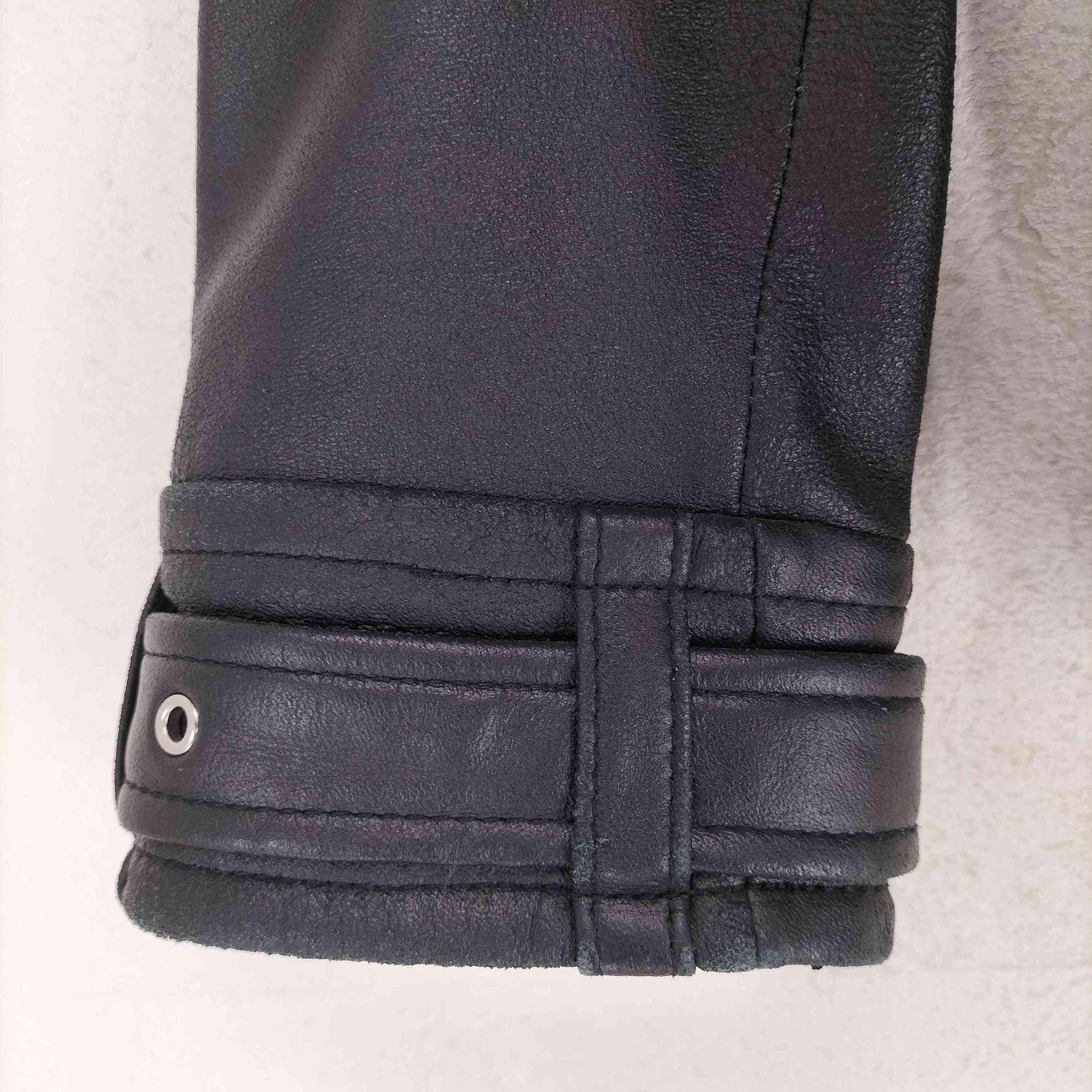 Banner Barrett(バナーバレット) 襟ボアラムレザーダブルライダースジャケット レディース  36【中古】【ブランド古着バズストア】 バナーバレット Banner Barrett 襟ボアラムレザーダブルライダース