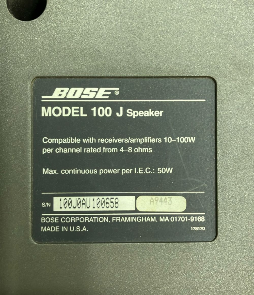 オーディオ機器 ボーズ スピーカー 100 J Bose