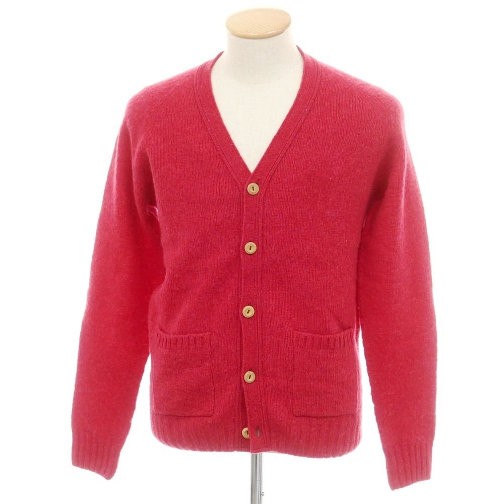 中古】インバーアラン INVERALLAN ウール カーディガン ピンクレッド