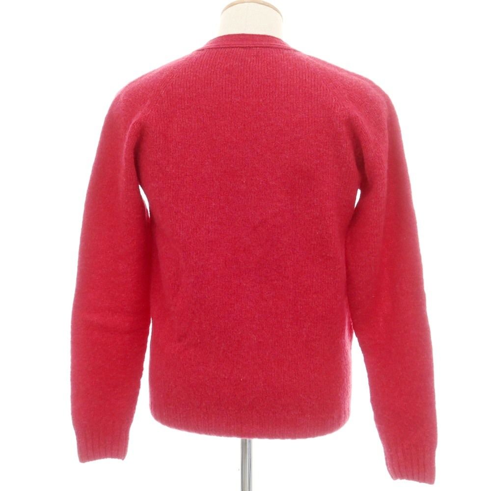 INVERALLAN ウールカーディガン レッド インバーアラン Inverallan カーディガン レッド メンズ 美品 トップス