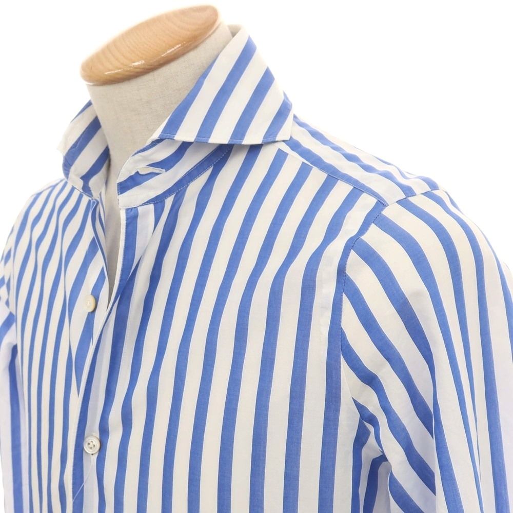 中古】フィナモレ Finamore コットン ストライプ カッタウェイ