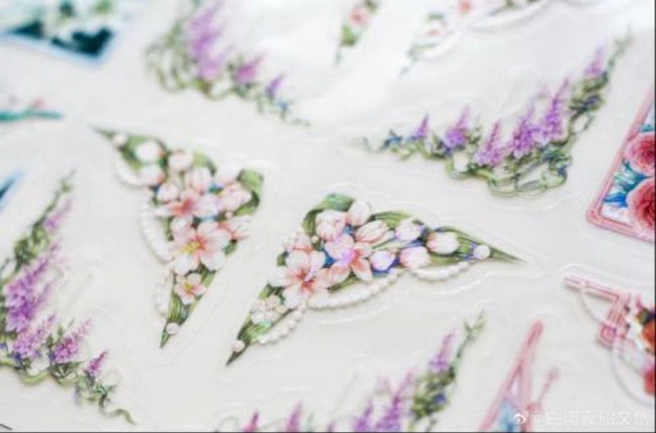 贝壳光 ダイカット加工 边边角角彩 海外マスキングテープ 海外マステ