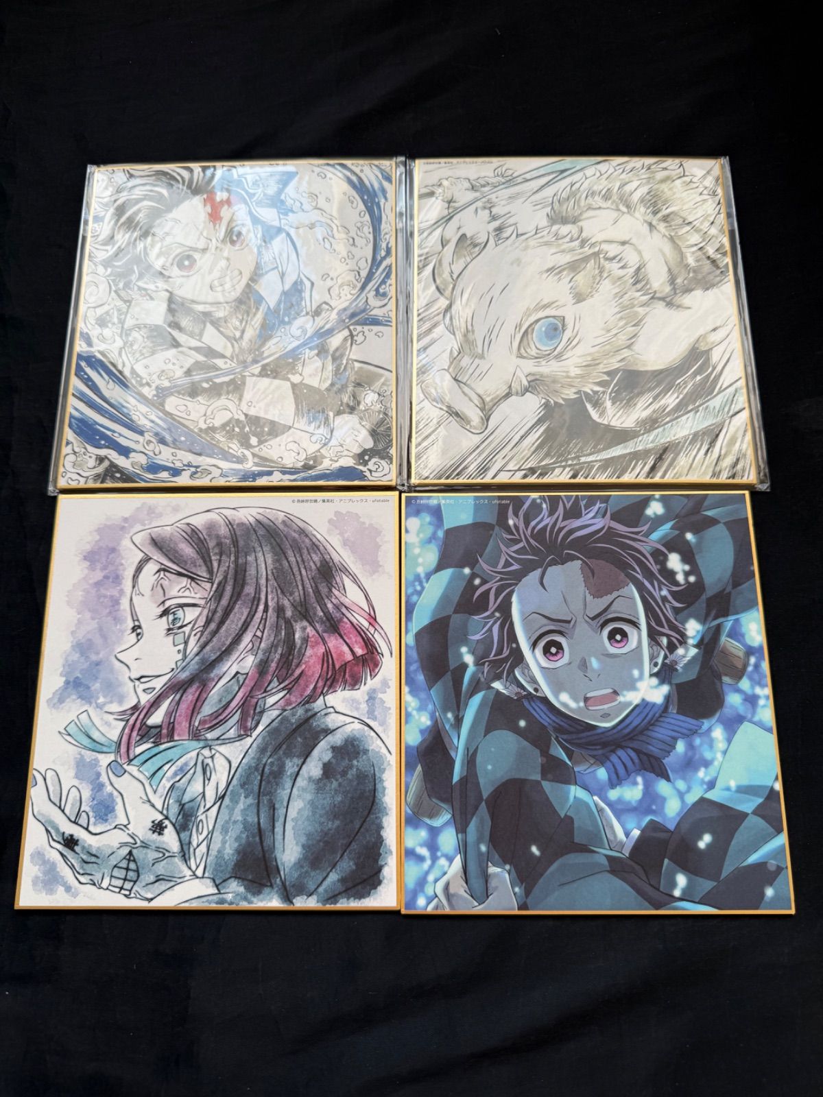 鬼滅の刃×ufotable Cafe 複製ミニ色紙 竈門炭治郎 竈門禰豆子 我妻善逸