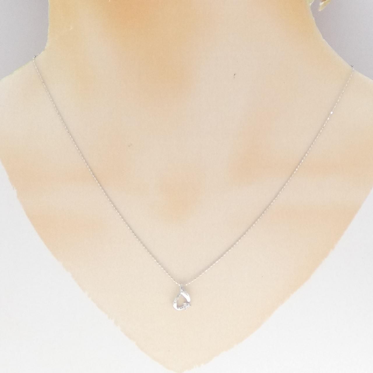 K10WG ダイヤモンドネックレス 0.03ct 40cmチェーン 【公式通販】