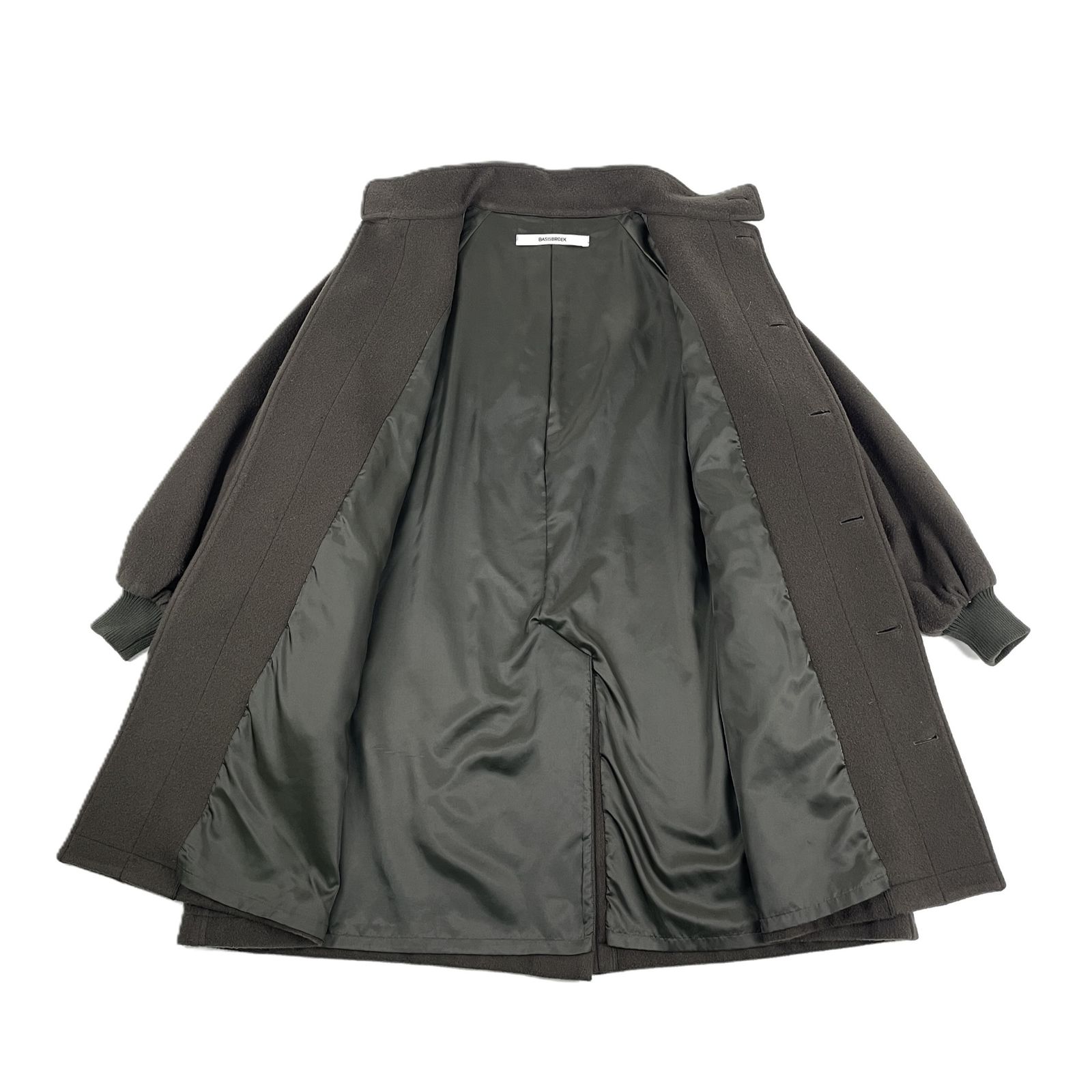 BASISBROEK バージスブルック WOOL MELTON STAND COLLAR LONG COAT