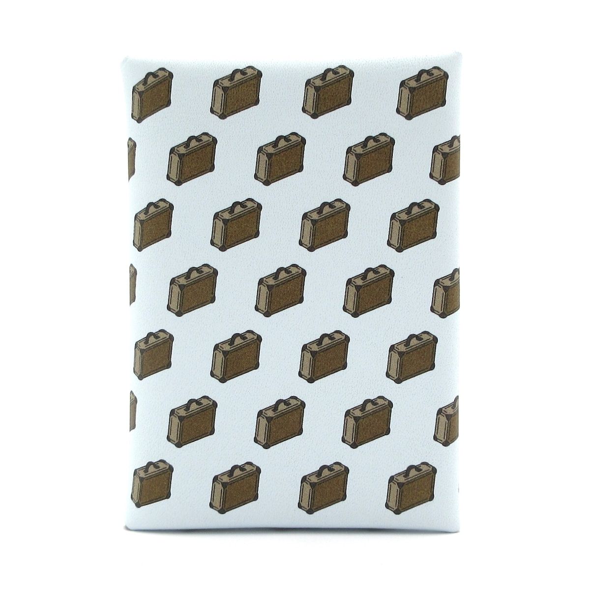 HERMES エルメス カードケース カルヴィ デュオ コンパクト ブループリュム シルバー金具 旅行鞄柄 スーツケース柄