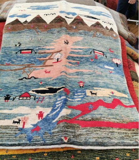 ギャッベ 手織りウールラグ 145 107 cm カシュガイ