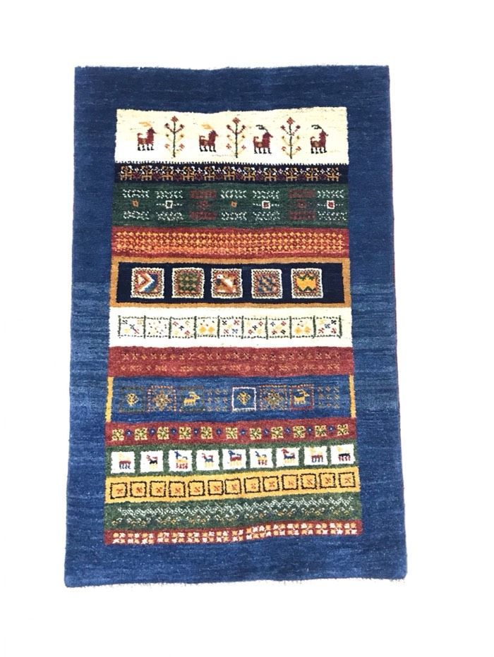 ギャッベ 手織りウールラグ 97 153 cm カシュガイ