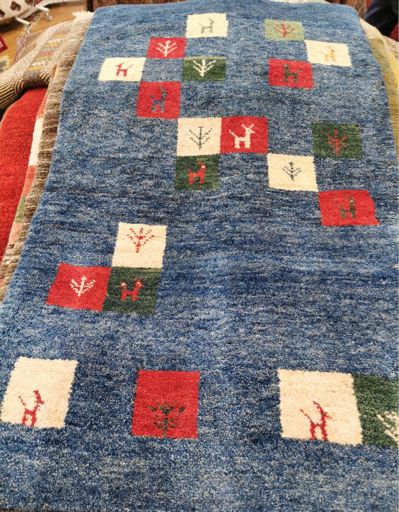 ギャッベ 手織りウールラグ 140 80 cm カシュガイ