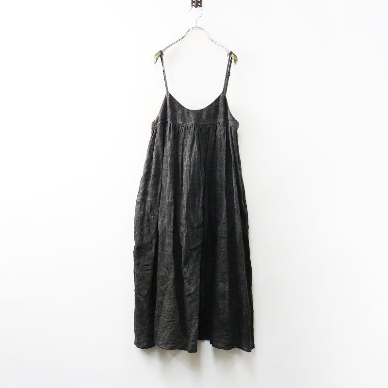 ネストローブ nest Robe 染色 リネンヘリンボーンキャミソールワンピース F ダークグレー┃ワイド フ レイヤード