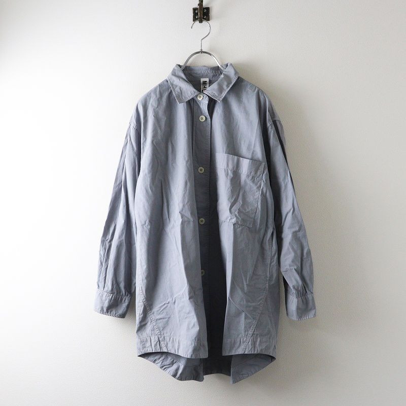MARGARET HOWELL 長袖シャツ ブルーグレー MARGARET HOWELL
