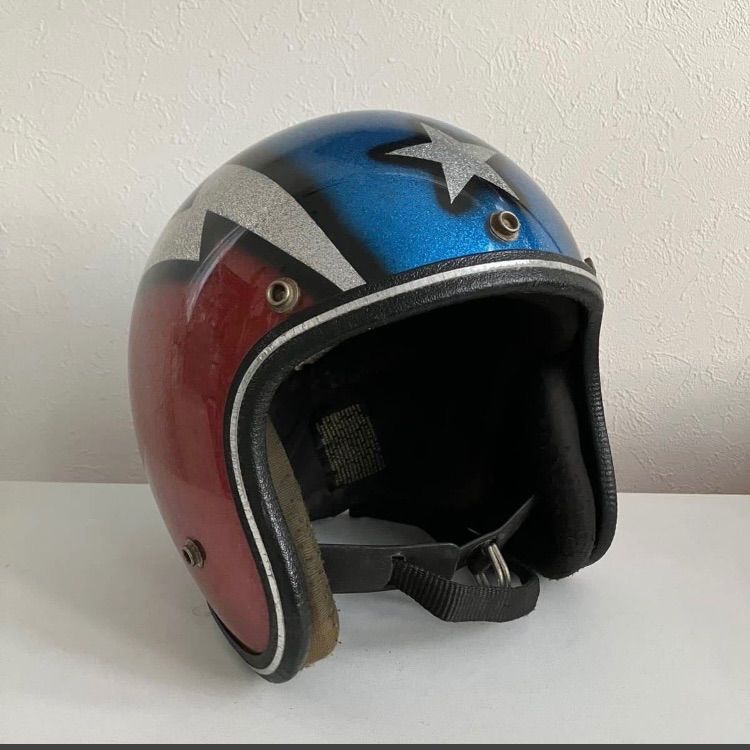 サンダーボルト NESCO☆ビンテージヘルメット 1970年代 XLサイズ 赤 青