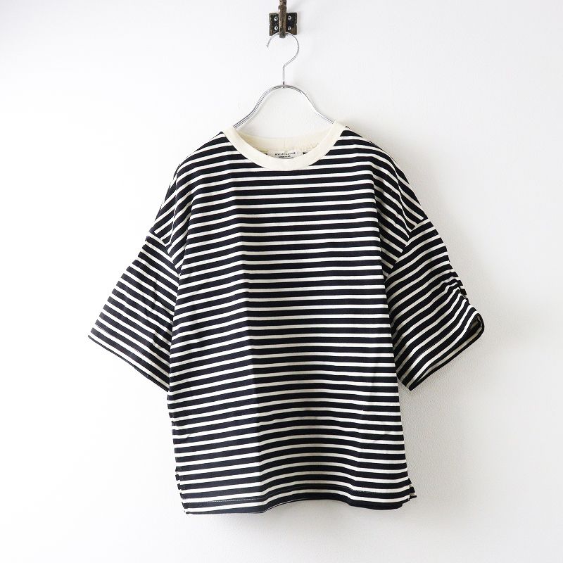 美品 アトリエナルセ atelier naruse cotton border cut&sewn コットン