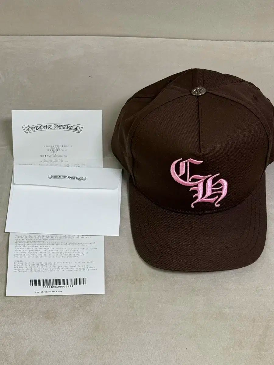 CHROME HEARTS クロムハーツ ブラウン ベースボールキャップ ピンク 刺繍
