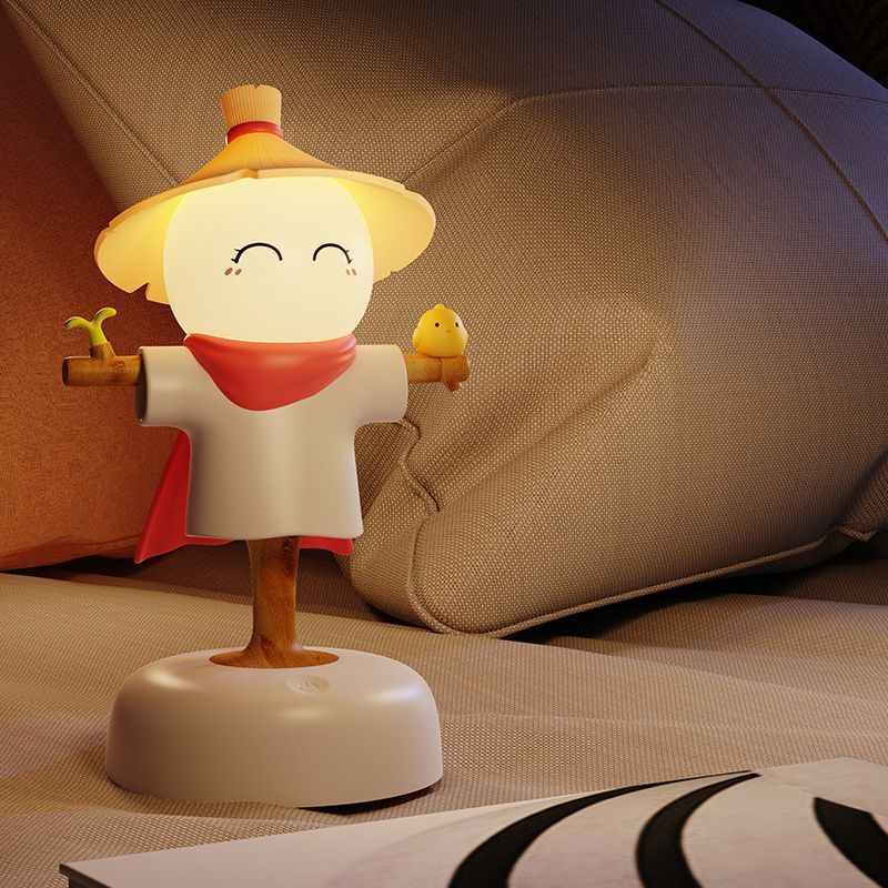 ナイトライト ベッドサイドランプ 卓上ライト オブジェ 置物 かかし 間接照明 インテリア 寝室 授乳ライト テーブルライト テーブルランプ オシャレ ギフト プレゼント 誕生日 贈り物 癒しグッズ 充電式 ユニーク 個性的