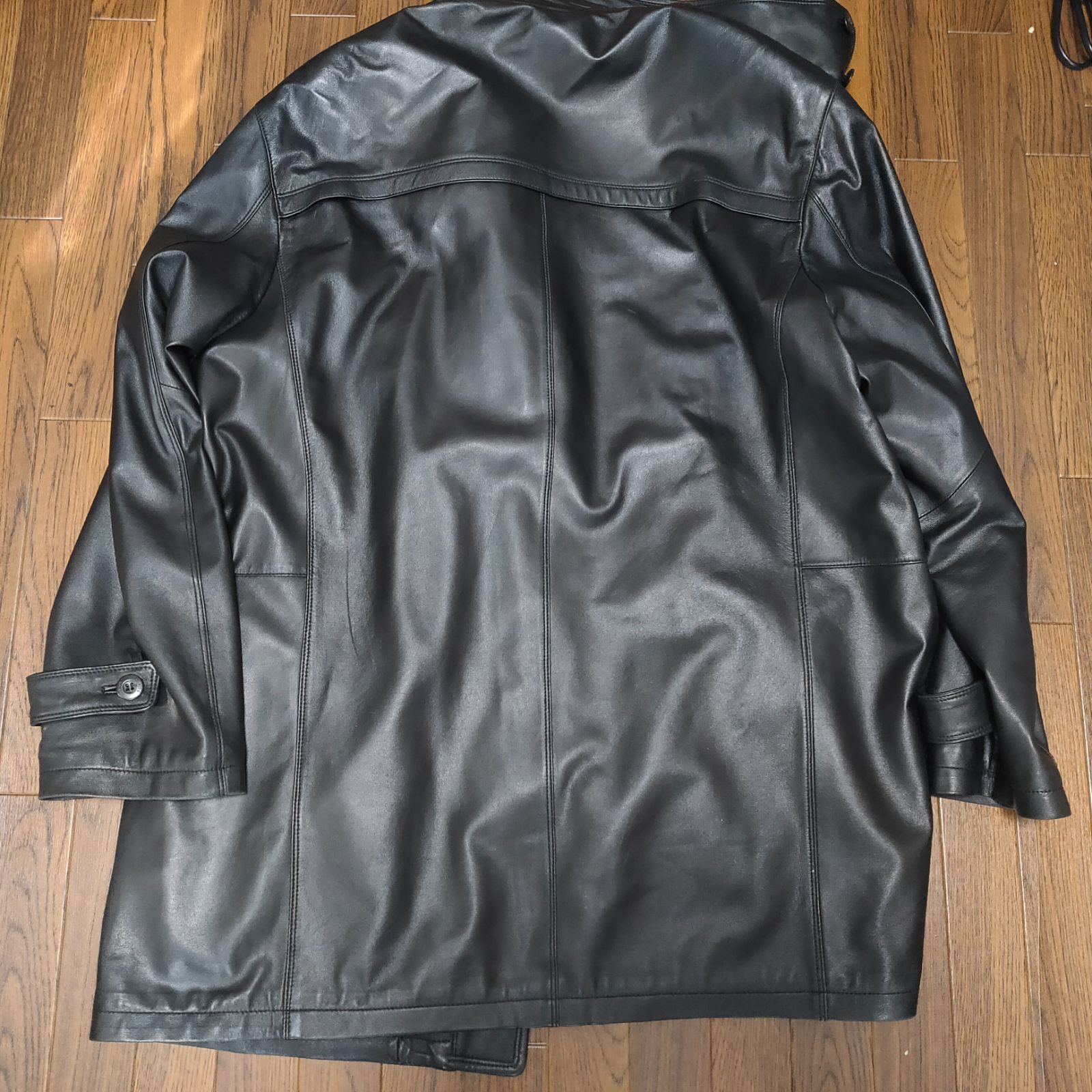 美品 】BALMAIN バルマン レザーコート ラムレザー LLサイズ ブラック