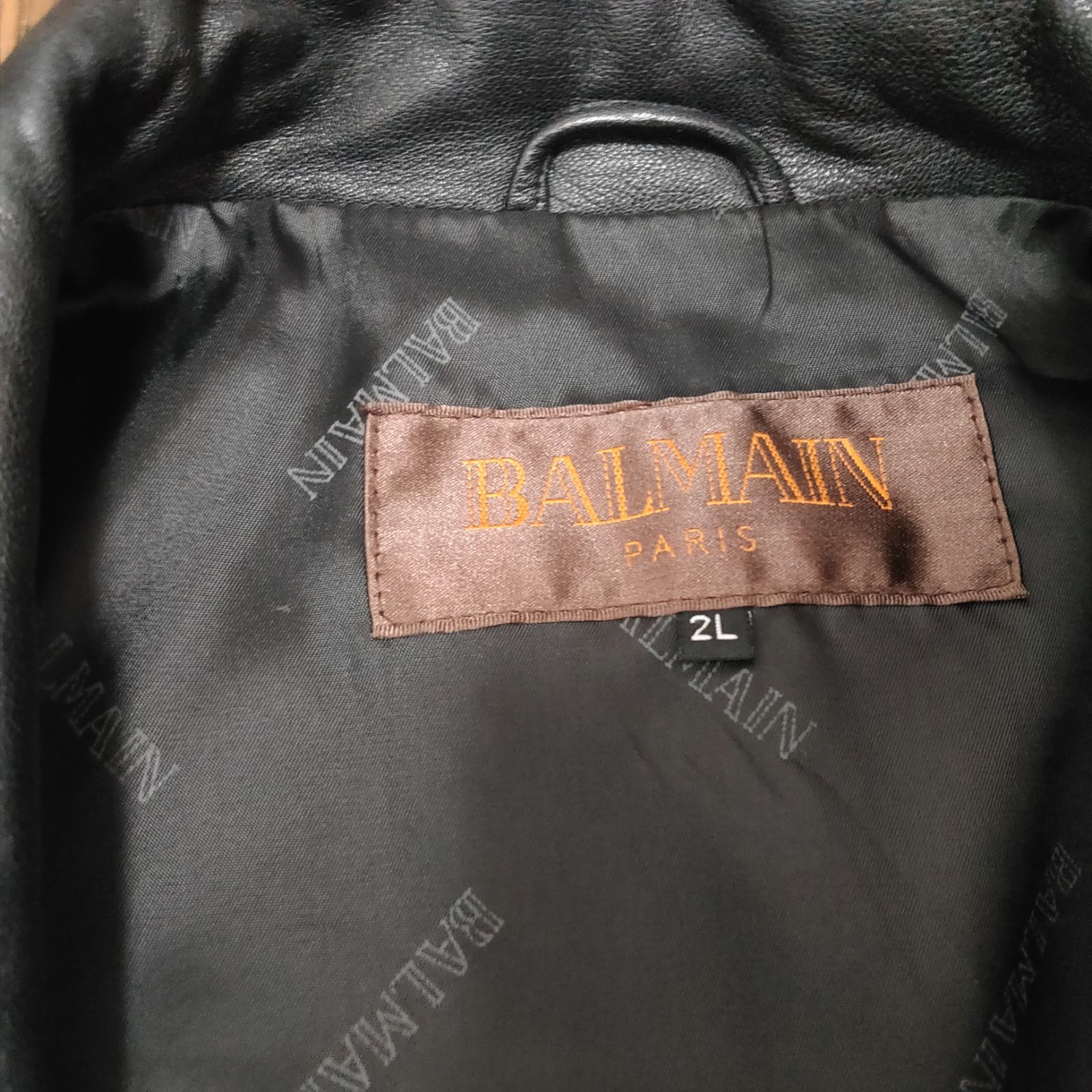 美品 】BALMAIN バルマン レザーコート ラムレザー LLサイズ ブラック