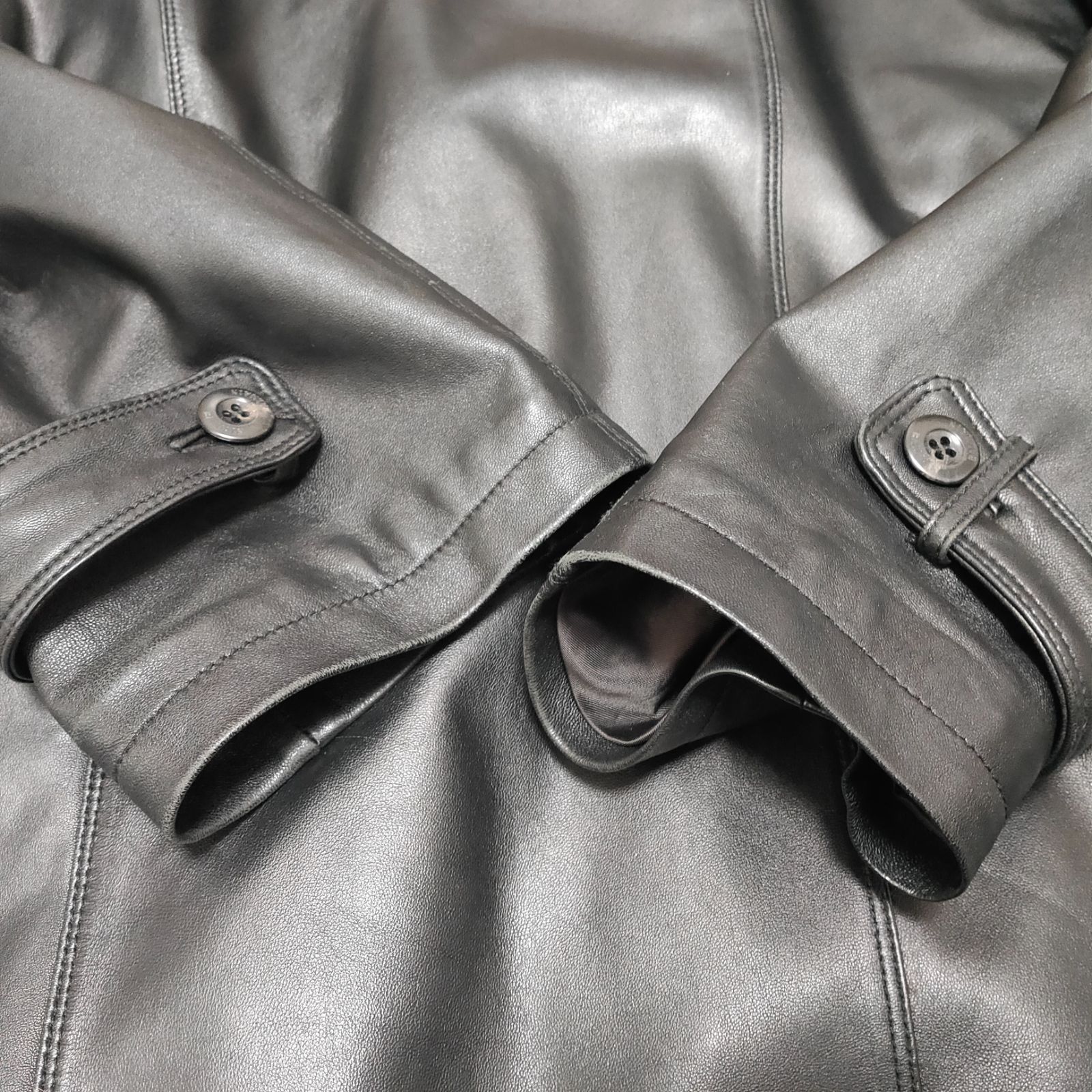 美品 】BALMAIN バルマン レザーコート ラムレザー LLサイズ ブラック