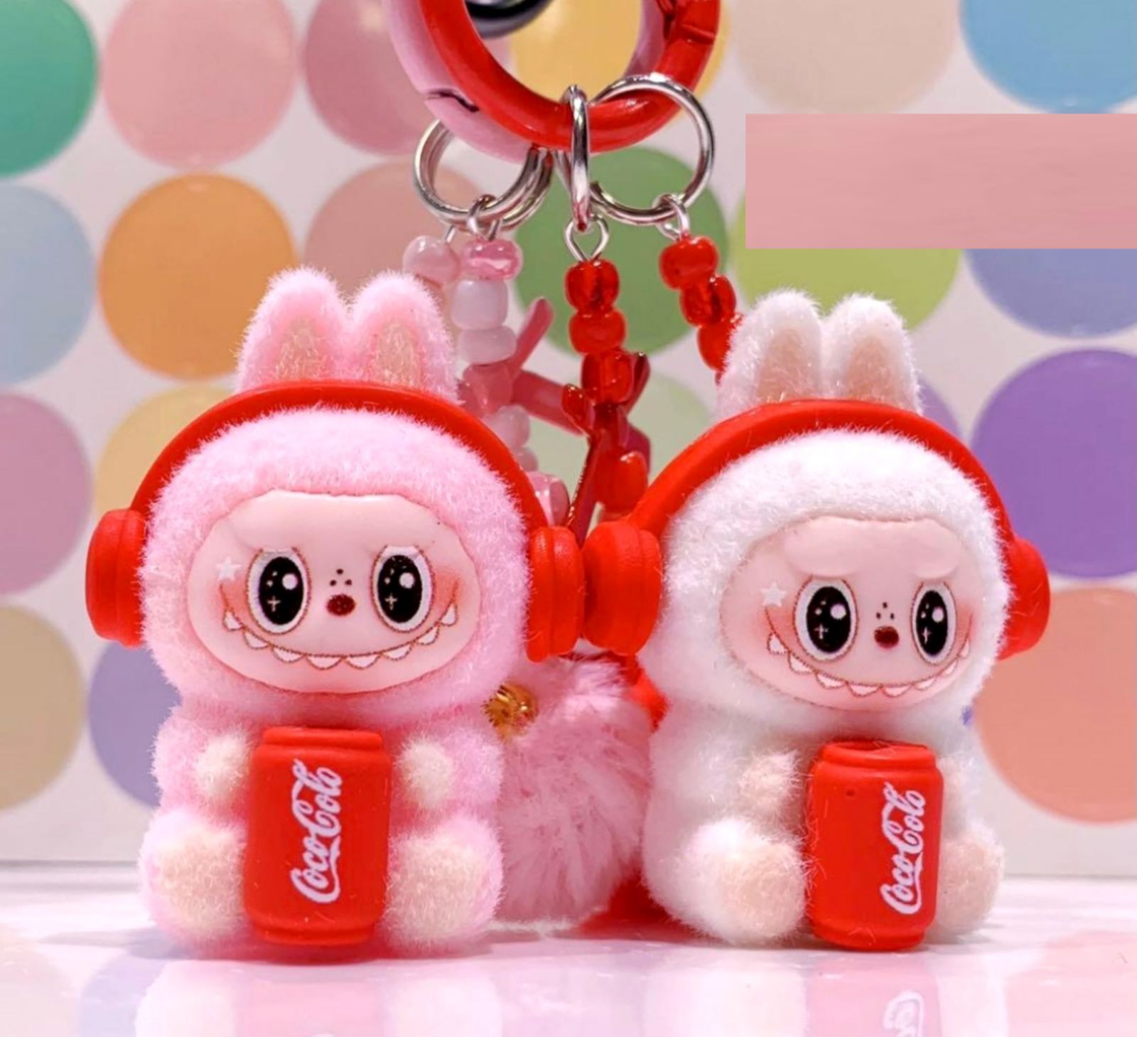 LABUBU ラブブ ぬいぐるみキーホルダー 2点セット コカコーラ - メルカリ