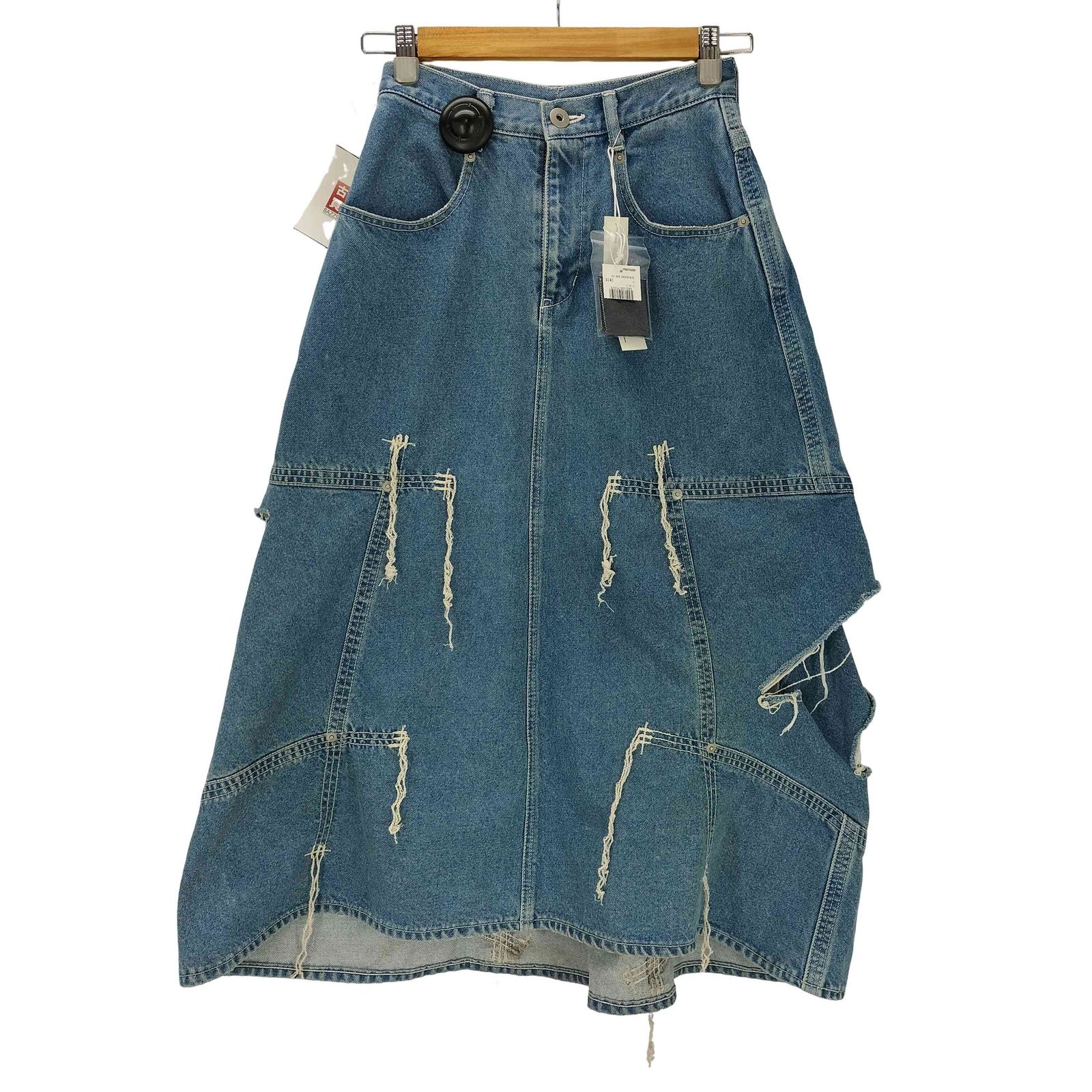 サルバム sulvam SWITCHING DAMAGED SKIRTS スイッチング ダメージ