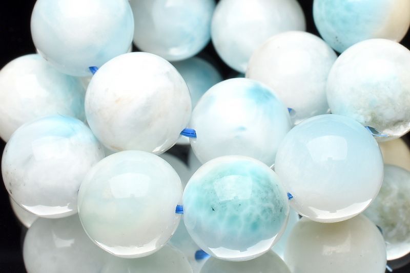 １点物 癒やしの波模様 ラリマー 12 mm ブレスレット パワーストーン 天然石 _U 8046