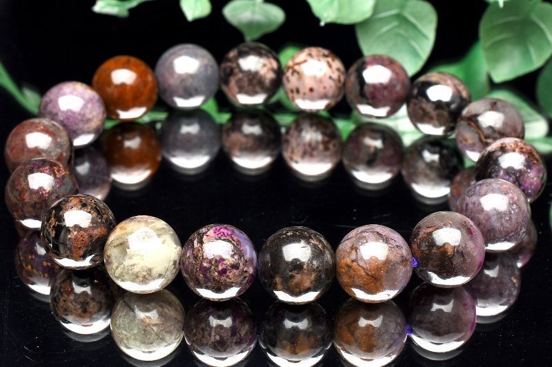 １点物 癒やしの石 ブラウン スギライト 11 mm ブレスレット パワーストーン 天然石 _U 8069