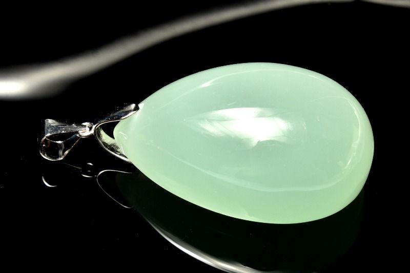 1点物】透明感◇上質 シルバー925 サーペンティン(蛇紋石) 30x20mm