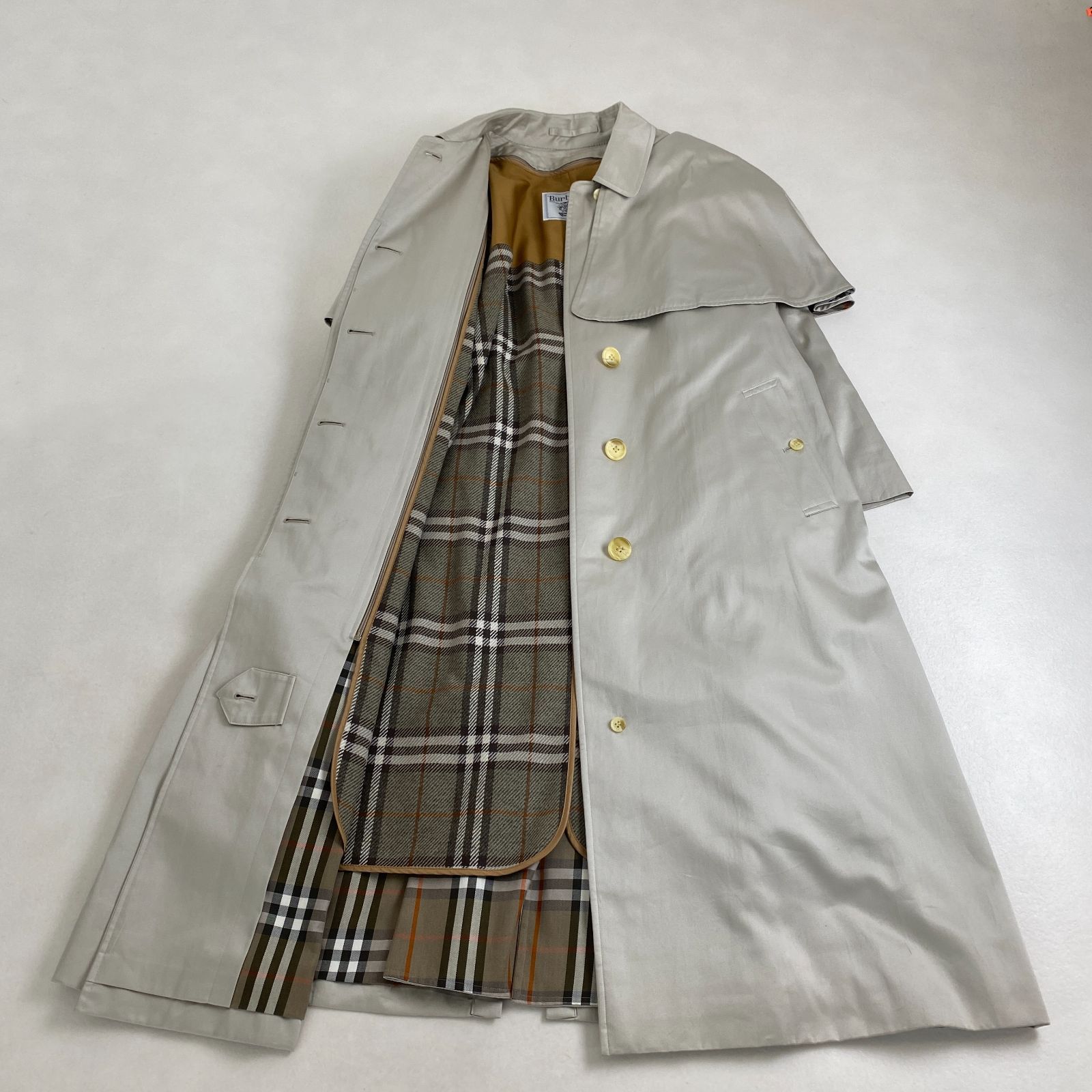 バーバリー トレンチコート バーバリーズ 白タグ ライナー ベルト 3 way 取り外し 大振り襟 M L相当