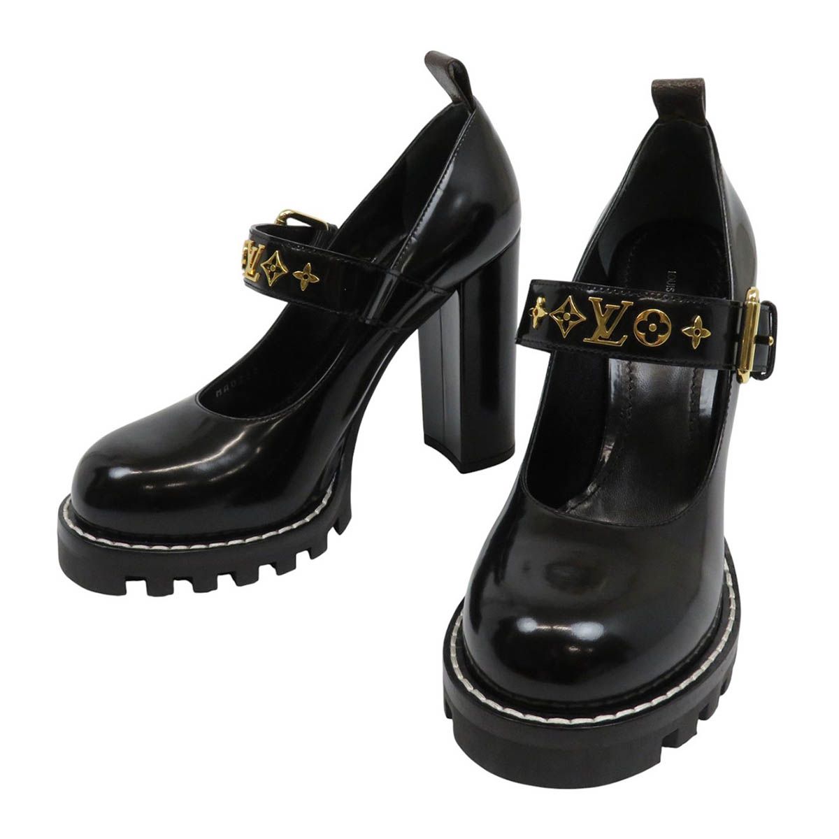 ルイヴィトン スタートレイル ライン パンプス モノグラム 1 A 952 V レディース ブラック LOUIS VUITTON アパレル 小物