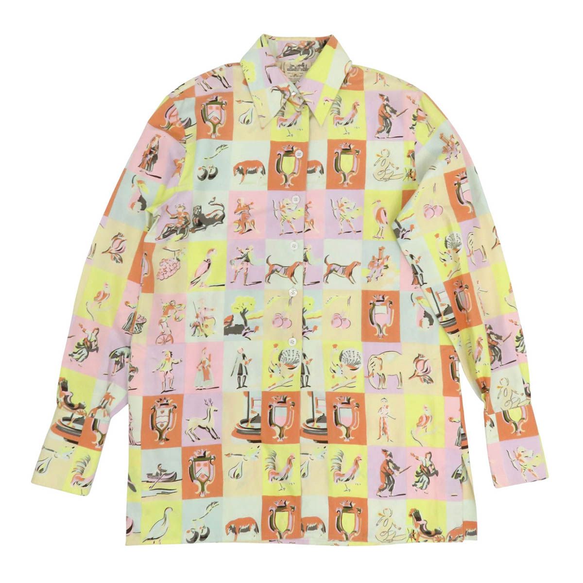 エルメス ロングスリーブ シルク シャツ レディース マルチ HERMES アパレル 小物