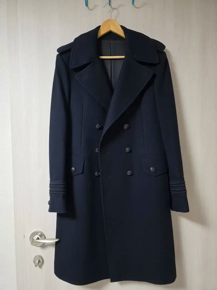 TIME ネイビー ダブル ブレステッド コート 95-100