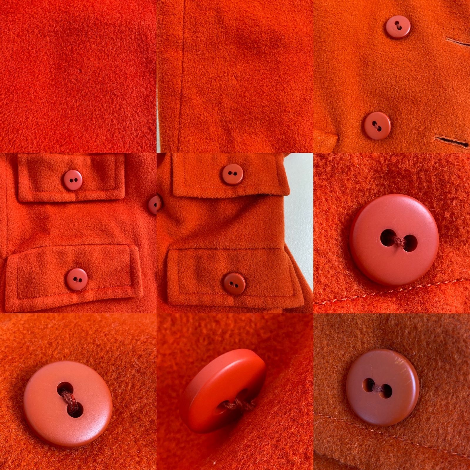 イヴサンローラン ピーコート ロング丈 オレンジ ポケット 36 M相当