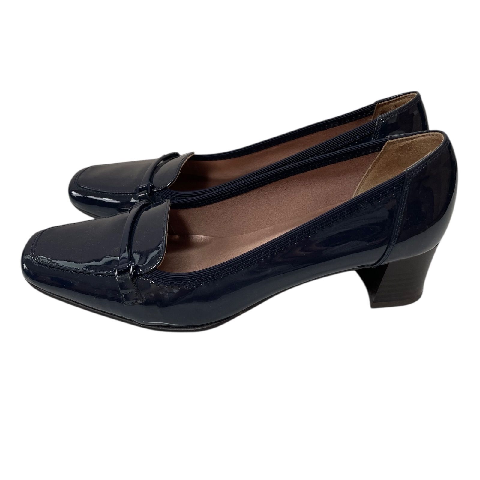 Z1614 GINZA Kanematsu 銀座かねまつ スクエアトゥエナメルローファー