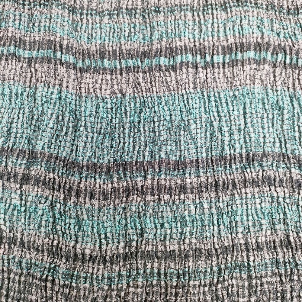 Haat ISSEY MIYAKE 大判 シャーリング チェック柄 シルク混 ストール