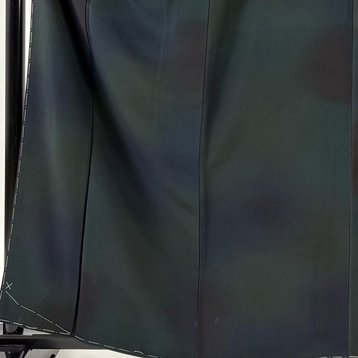 小紋 身丈160 cm 裄丈65 M 袷 前田仁仙 草木染 落款 ぼかし柄 深緑 正絹