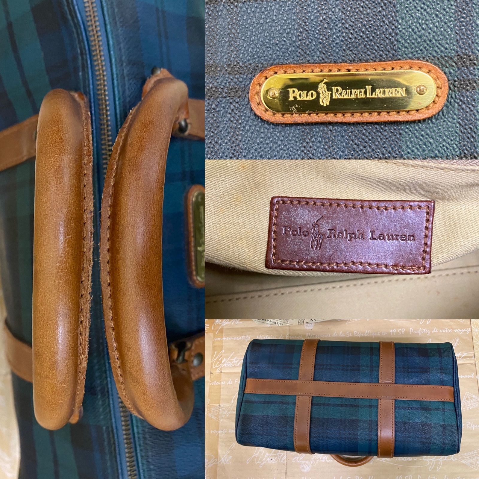 ポロ ハンド ミニボストンバッグ チェック 旅行 ラルフローレン FY281