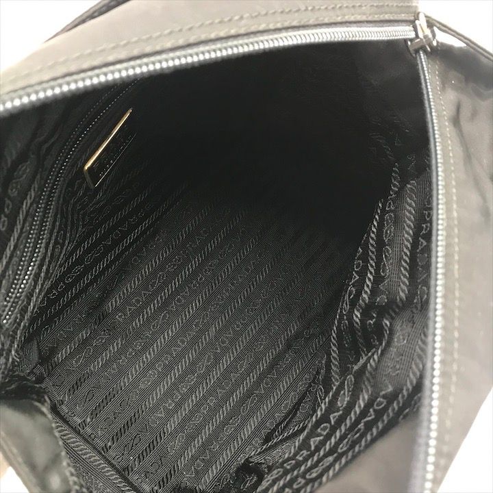  PRADA プラダ 三角ロゴ プレート ナイロン テスート メタル ハンドル ハンド バッグ ブラック レディース ブランド かばん r 448 その他 バッグ