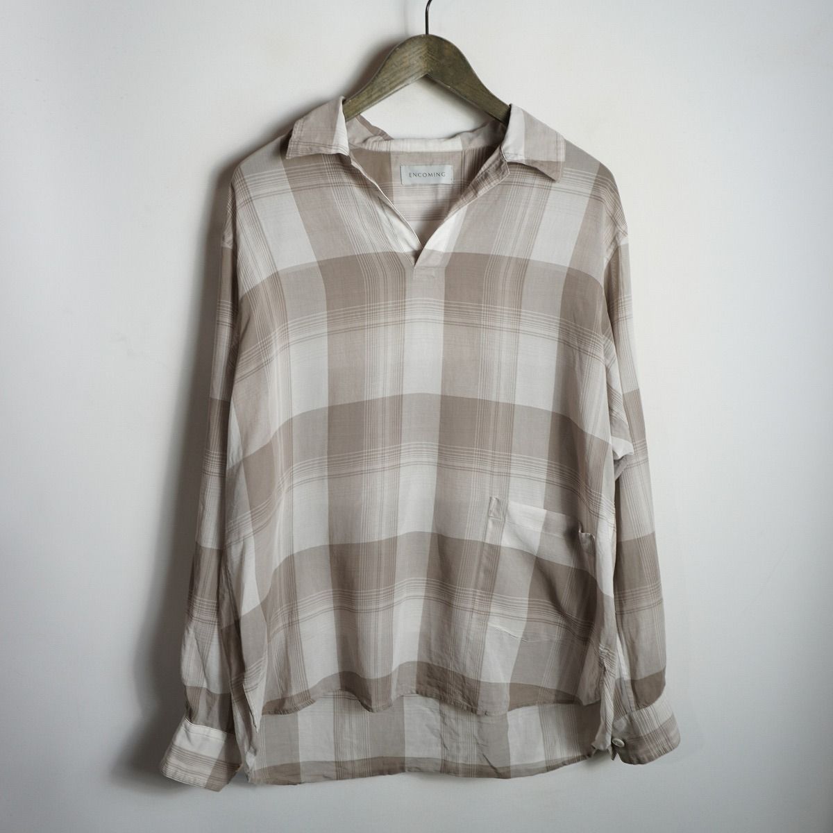 美品 正規 25SS ENCOMING インカミング Pullover Pocket Shirt プル