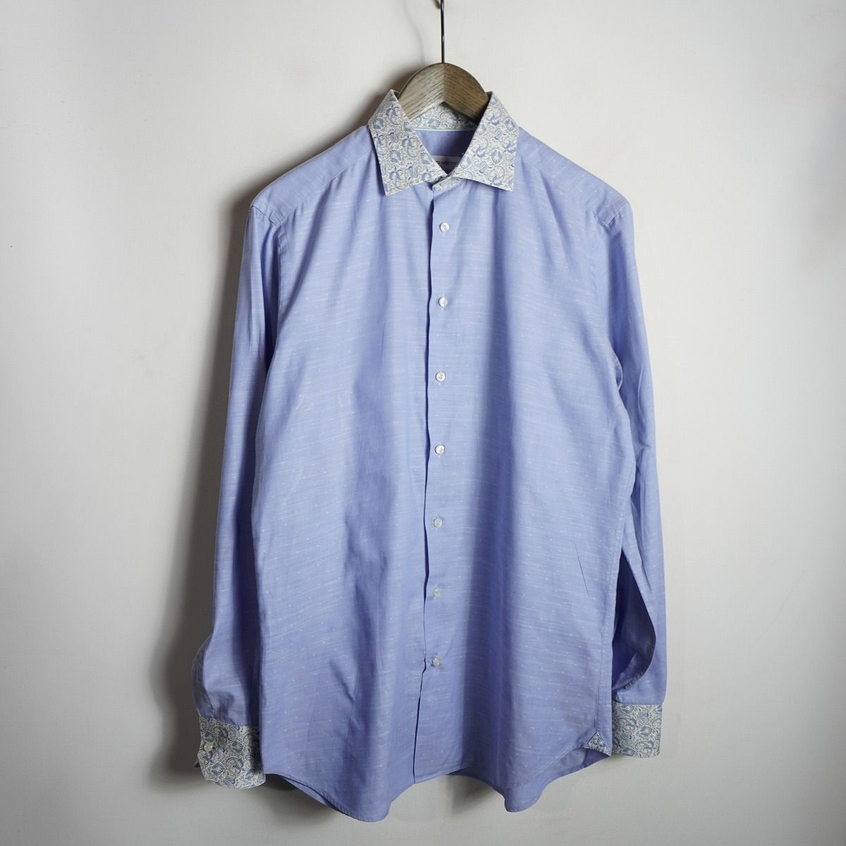 国内正規 ETRO エトロ 長袖 シャツ 襟 ペイズリー ロングスリーブ