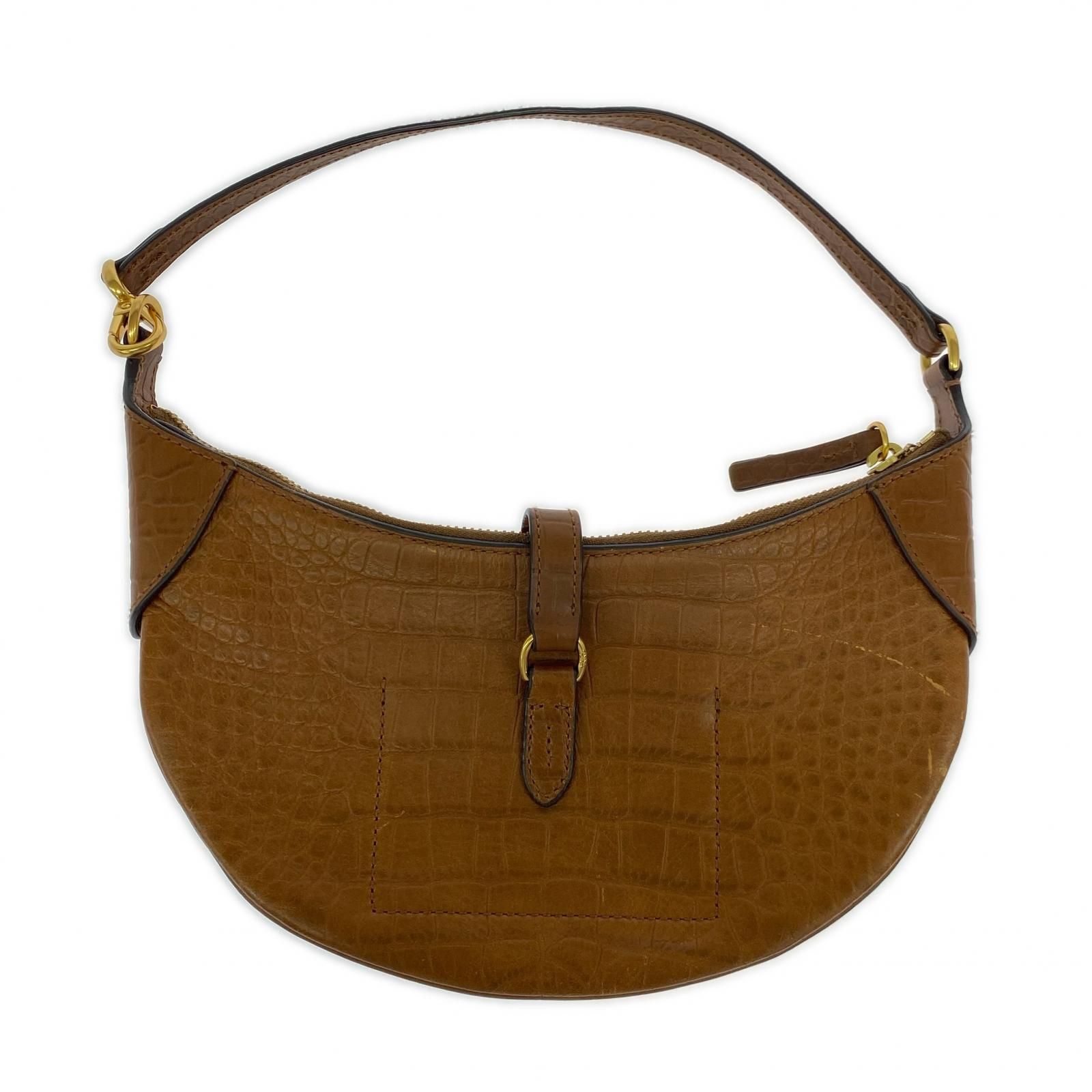 POLO RALPH LAUREN ｸﾛｺ型押し ﾚｻﾞｰﾊﾝﾄﾞﾊﾞｯｸﾞ