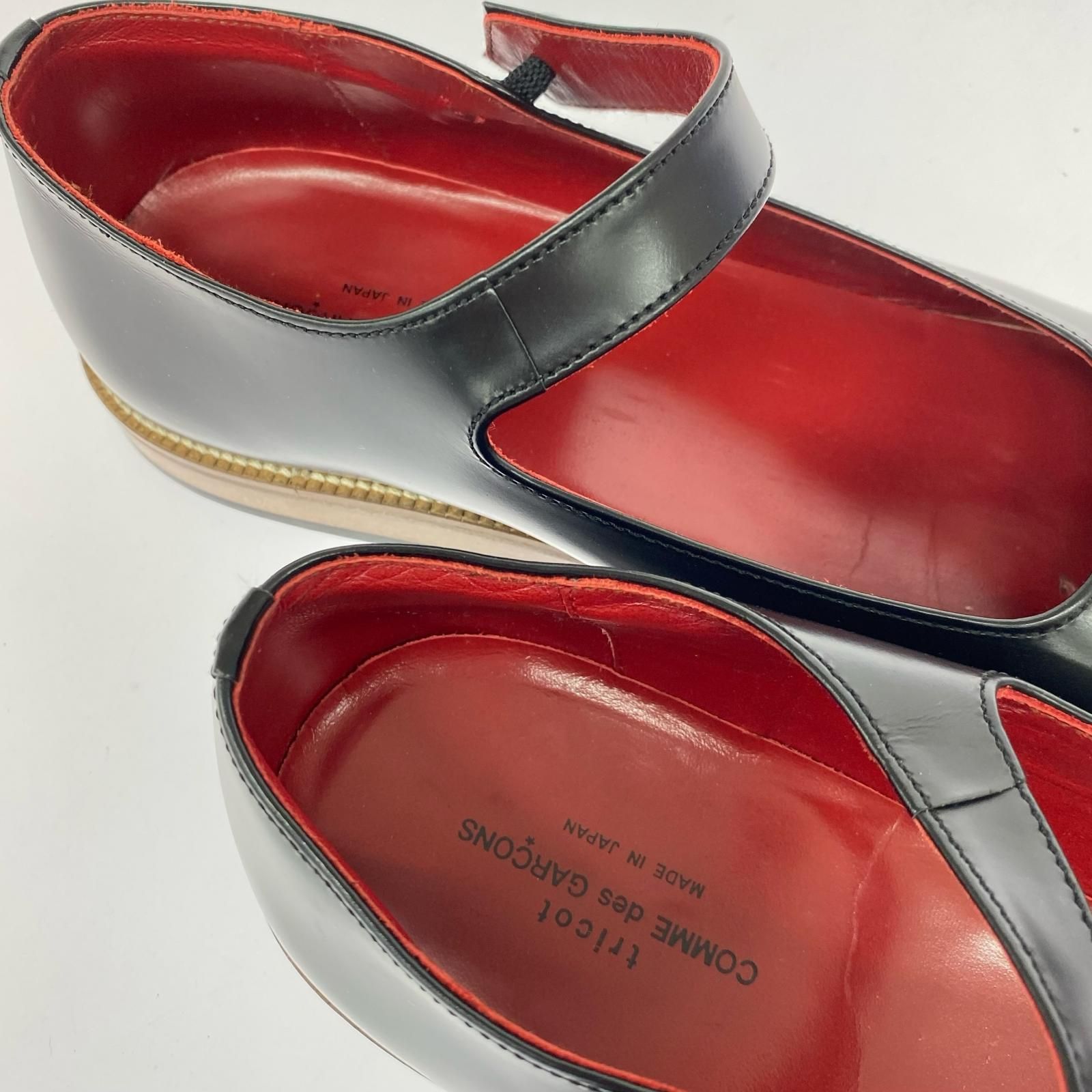 COMME des GARCONS tricot ﾚｻﾞｰｽﾄﾗｯﾌﾟｼｭｰｽﾞ24.0 - メルカリ