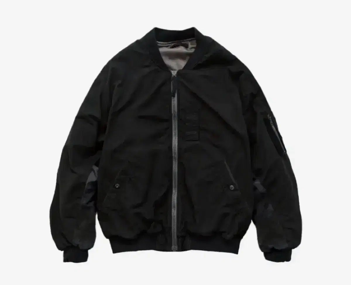 1 ポリテル 1011 リバーシブル パッチド MA-1 ウォッシュド ブラック ダイド