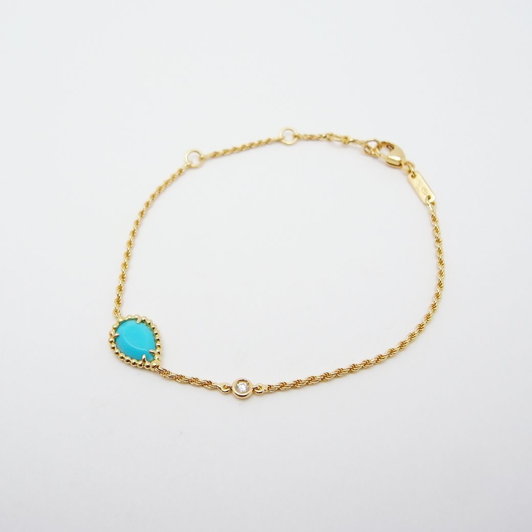  ブシュロン セルパンボエム ブレスレット エクストラスモール ターコイズ ダイヤモンド 17.5 cm 750 YG Aランク ブレスレット アクセサリー