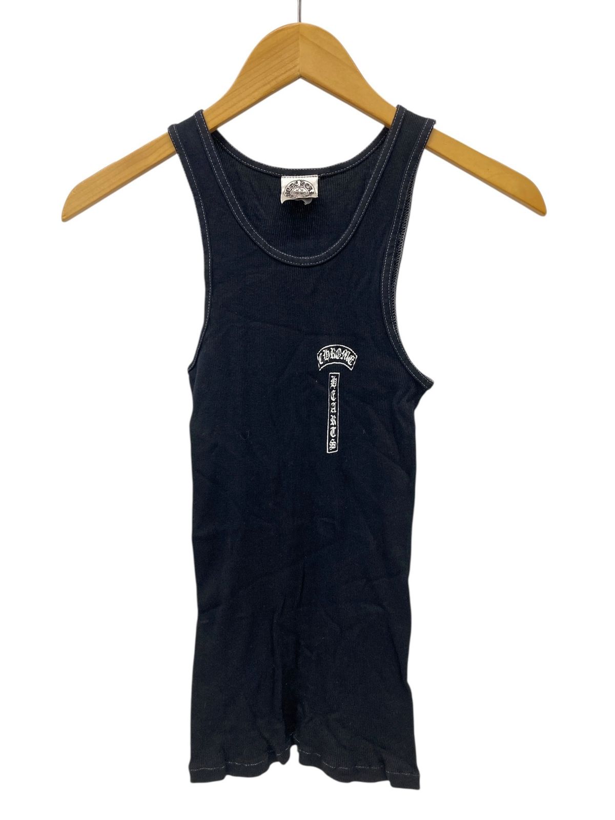 CHROME HEARTS クロムハーツ リブタンクトップ CH ホースシューロゴ S ブラック メンズ 028